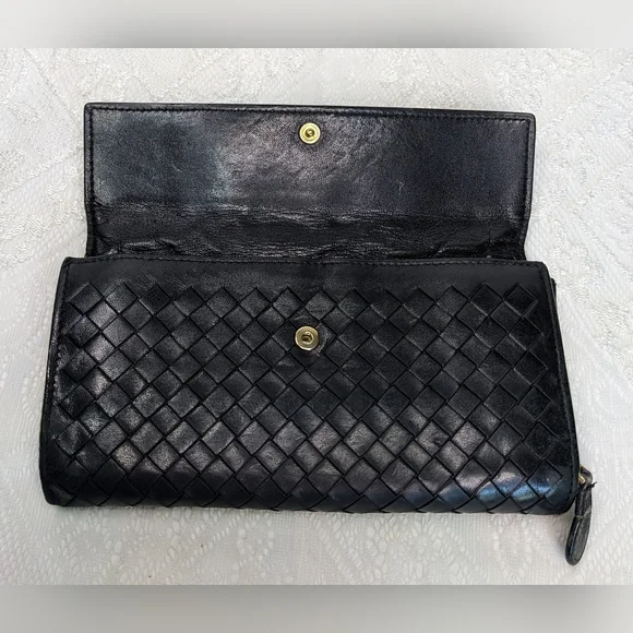 Bottega Veneta 2008 Wallet, Foldover Snap 3/4 Zip Leather, Intrecciato 150509 - Picture 3 of 13